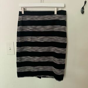 I.crew black and white striped pencil skirt